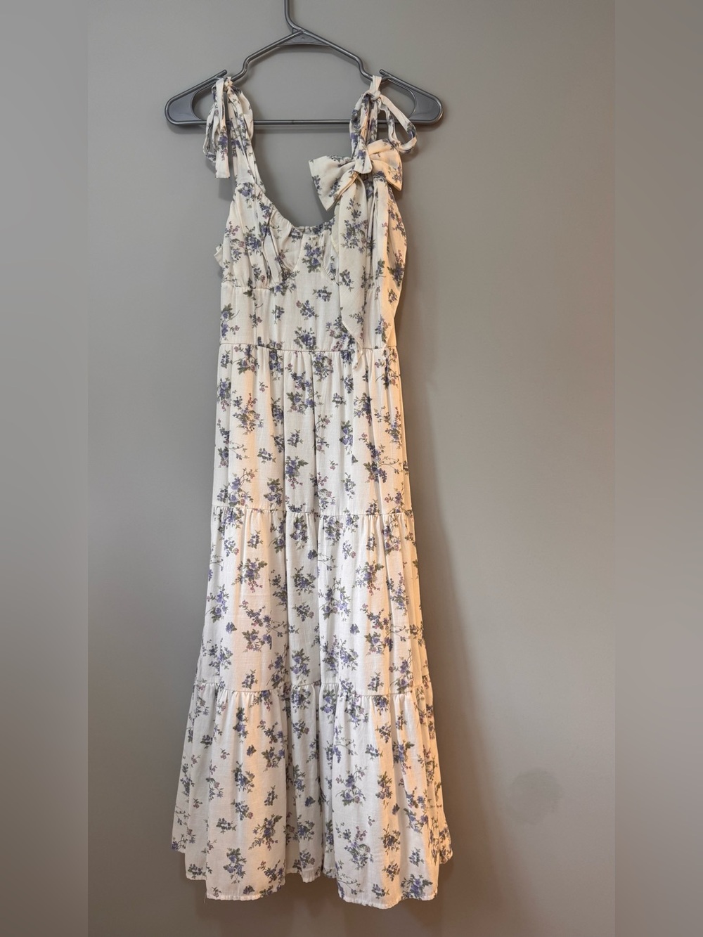 Floral Tie-Shoulder Midi Dress